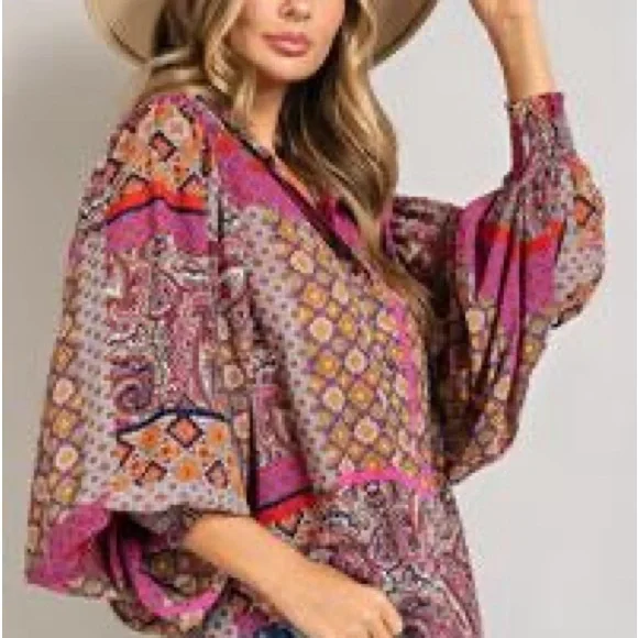 🌺🌺🌺Multi- print blouse 🌺🌺🌺 - Picture 5 of 8